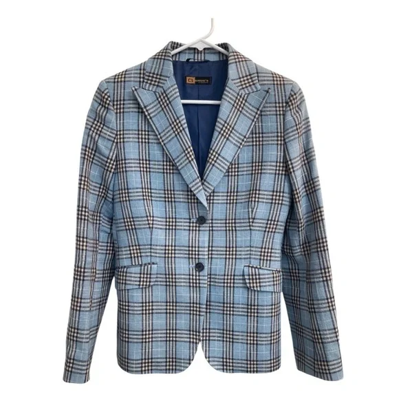 Giorgio’s of Palm Beach Blazer/Jacket, Blue Plaid, Italian women 42R